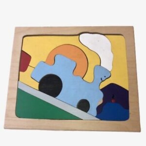 TRAIN Wood Tray Puzzle 13 Pieces Easy Wooden Puzzle - Picture 1 of 5